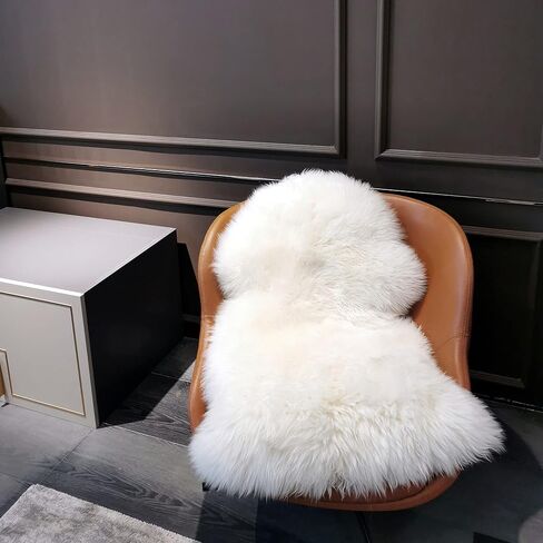 Genuine New Zealand Sheepskin Rug Locker Rug Motorcycle Seat Cover Sheep, Sheepskin for Bed Sores Medical, Soft and Fluffy Rugs in Bedroom, Living Room, Nursery (White Gray tip) in Saudi Arabia