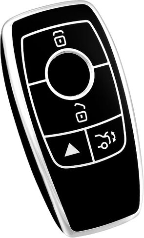 for Mercedes Benz Key Fob Cover, Soft TPU Protection Key Fob Case Compatible with Mercedes Benz AMG A E S G Class CLA CLS C300 GLA GLE GLB GLS GLC Smart Key Holder (Gold White) in Kuwait