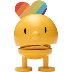 Hoptimist Rainbow Bumble, Home Decor Ornament - Danish Design, Plastic W/Metal Spring, Small- Creates Cheerful Movement- (Yellow)