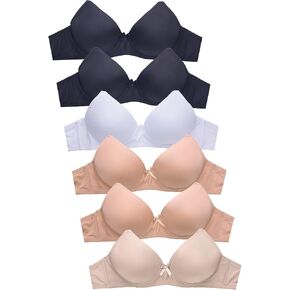 Womens 6 Pack of Everyday No Wire Full Cup Bra (4320PN1, 36C)