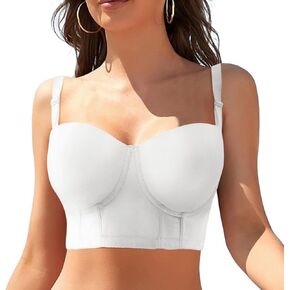 MOLATIN Women's Strapless Push Up Bra Full Coverage Hide Back Fat Bra Plus Size Bras for Women Smoothing Bra