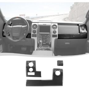 Voodonala for Ford F150 Raptor 2009-2014 Center Console Dash Panel Cover Kits Compatible with Ford F150 2009-2014 (3Pcs/Set,Carbon Fiber Black,ABS)