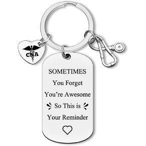 CNA Gifts Inspirational Jewelry Keychain Certified Nursing Assistant Gifts CNA Appreciation Gifts Thank You Gift for Nurse Medical Student Graduation Nursing School Student Gifts Retirement Gifts