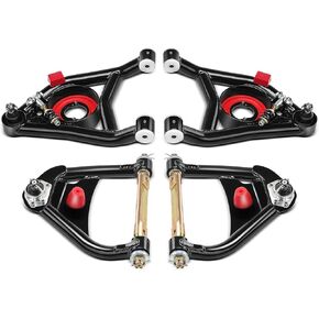 A-Premium Heavy Duty Front Upper & Lower Tubular Control Arm Kit, with Ball Joint & Bushing, Compatible with Chevy Buick Pontiac Oldsmobile - 1964-1972 - Malibu Chevelle El Camino Skylark Cutlass GTO