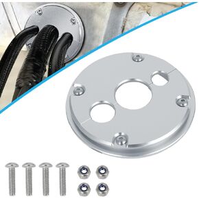 for Holley Terminator X Fire Wall Pass Through LS Harness Split Face Grommet - 3 Hole Aluminum Harness Bulkhead Billet Aluminum Raw Bracket (Silver)