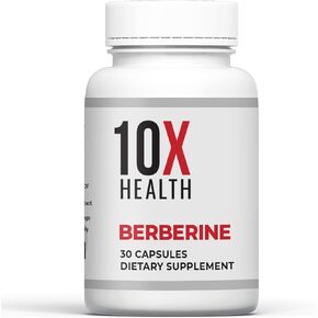 10X Health Berberine Supplement 500mg - Contains Dihydroberberine Supplement for Better Absorption - Supports Cardiovascular & Gut Health Supplements for Women & Men - 30 Capsules