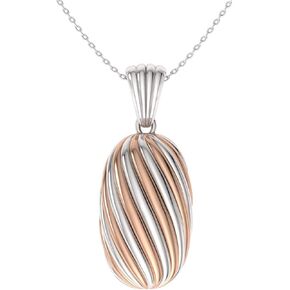 Diamondere Natural and Certified Tow Tone Necklace in 14k White and Rose Gold | Pendant with Chain