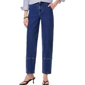 EVALESS Barrel Jeans for Women High Waisted Wide Leg Cropped Denim Pants Baggy Boyfriend Jean in Saudi Arabia