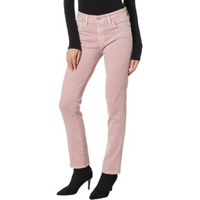 AG Jeans Mari High-Rise Slim Straight in Hi-White Rosy Blush