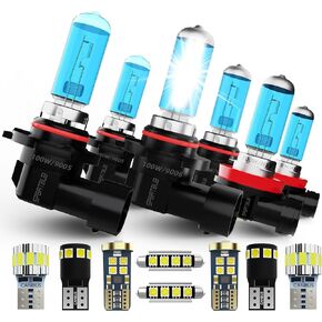 Compatible with Honda Accord 1992-2005 2006 2007 halogen headlight bulbs, 9005/HB3/H10 high beam + 9006/HB4 low beams,car light bulb，4 pack