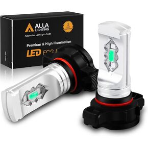 Alla Lighting 3600lm PSX24W 2504 LED Bulbs 12276, 8000K Ice Blue Fog Lights High Illumination ETI 56-SMD Xtreme Super Bright Lamp Replacement