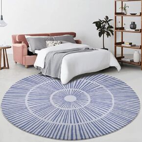 Modern Area Rug 6Ft Round Contemporary Abstract Rug Geometric Rug Carpet for Bedroom Nonslip Circle Rugs Artistic Faux Wool Rug Soft Farmhouse Rug for Living Room Dorm Decor, Coffee