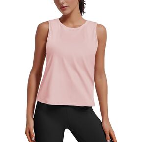 Ice Silk Workout Tank Tops for Women Gym Womens Athletic Tops Loose Fit Running Tank Sleeveless Cool Sun Protection Pink