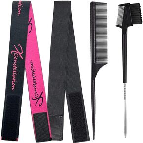 Elastic Bands For Wig Band For Edges 2 Pcs Lace Melting Band For Wigs Elastic Band For Lace Frontal Melt Adjustable Magic Buckle Edge Wrap To Lay Edges Keeping Wig Grip Wig Accessories in Kuwait