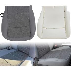 GXARTS Driver Side Bottom Lower Replacement Cloth Seat Cover and Bottom Foam Cushion Diesel Gray #X8 Compatible with Dodge Ram 1500 2500 3500 4500 5500 2013 2014 2015 2017 2018
