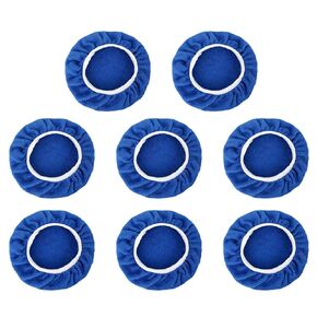 X AUTOHAUX 8pcs 9-10" Navy Blue Microfiber Car Polishing Waxing Bonnet Buffing Pad Cover