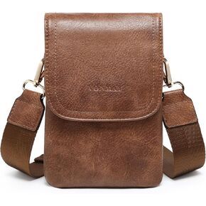 VONMAY Vegan Leather Small Crossbody Bags for Women, 3 Compartment Cell Phone Wallet Purses with Adjustable Guitar Strap