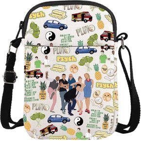 ENSIANTH Psych Fan Crossbody Bag Pineapple Gift Comedy TV Show Inspired Gift Psychos Lover Gift I've Heard it Both Ways Gift