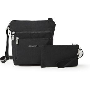 حقائب Baggallini النسائية للجيب عبر الجسم مقاس 8x8 بوصة، محفظة صغيرة خفيفة الوزن ومتينة من النايلون مقاومة للماء مع سوار معصم RFID in Kuwait