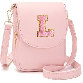 Crossbody Purse for Teen Girls Small Initial Cell Phone Toddler Purse Leather Triple Compartment Crossbody Bags