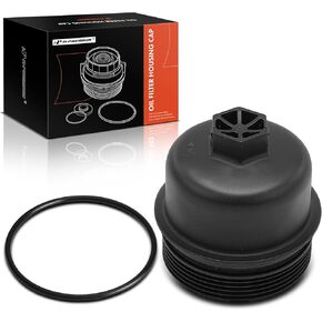 A-Premium Oil Filter Housing Cap Assembly Compatible with Mini Cooper 2007-2016, Cooper Paceman 2013-2016, Cooper Countryman 2011-2017, L4 1.6L, Oil Filter Housing Cover, Replace# 11427557011