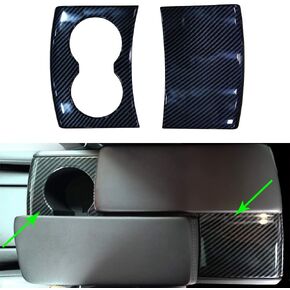 OBL Interior Cup Holder Cover for Tesla Model S Mode X 2016-2020 Car Accessories ABS Imitation Carbon Fiber Inner Decoration (Pack of 2)