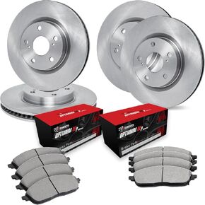 R1 Concepts Front Rear Brakes and Rotors Kit |Front Rear Brake Pads| Brake Rotors and Pads| Optimum OEp Brake Pads and Rotors|fits 2019-2022 Subaru Ascent
