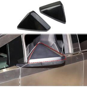 Carbon Fiber Style Side Rearview Mirror Guard Cover Molding Trim Accessories for Tesla Cybertruck (Bright Surface)