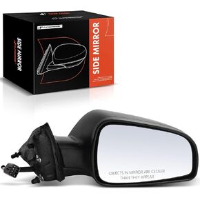 A-Premium Passenger Side Power Door Mirror - Compatible with Chevrolet Malibu 2008-2012 & Saturn Aura 2007-2009 - Heated Manual Folding Black Outside Rear View Mirror - Replace# 20893711