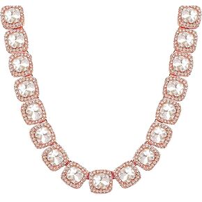 Apzzic 12mm Iced Out Square Tennis Chain Baguette Chain Cubic Zircon 1 Row Clustered Diamond Tennis Necklace Bracelet Hip Hop Jewelry with Giftbox for Men Women