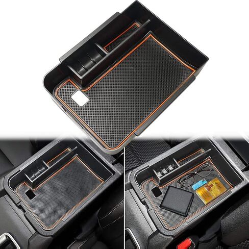 auovo Center Console Organizer Tray for Sentra Accessories 2020 2021 2022 2023 2024 ABS Plastic Secondary Armrest Storage Glove Box with Coin Holder (Black) in Saudi Arabia