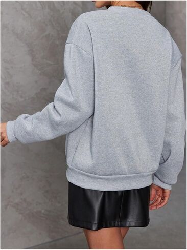 GORGLITTER Women's Bow Front Long Sleeve Sweatshirt Crewneck Drop Shoulder Pullover Tops in Saudi Arabia