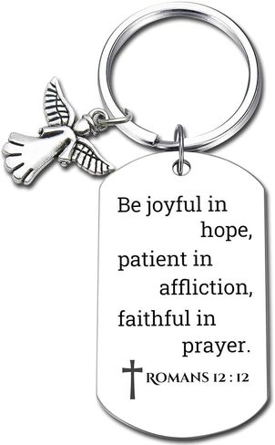 Inspirational Scripture Keychain with Angel Pendant - Bible Verse Key Chain Religious Gift for Christian in Saudi Arabia