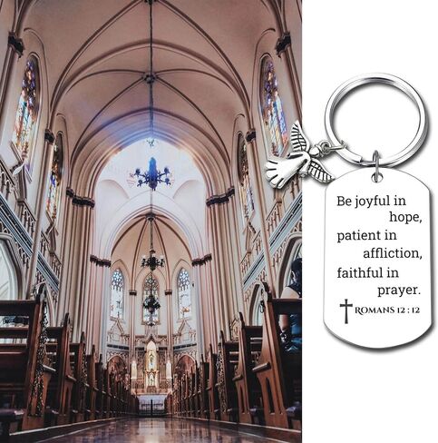 Inspirational Scripture Keychain with Angel Pendant - Bible Verse Key Chain Religious Gift for Christian in Saudi Arabia