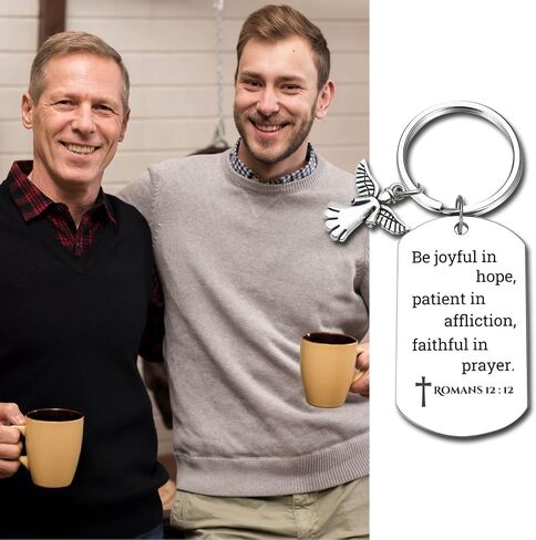 Inspirational Scripture Keychain with Angel Pendant - Bible Verse Key Chain Religious Gift for Christian in Saudi Arabia