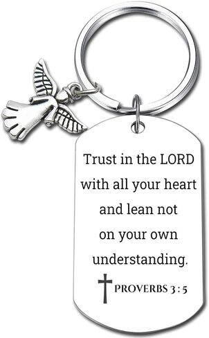 Inspirational Scripture Keychain with Angel Pendant - Bible Verse Key Chain Religious Gift for Christian in Saudi Arabia