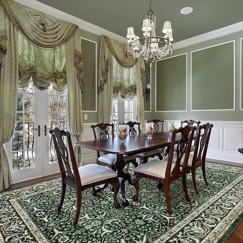 LIVEBOX Green 8x10 Area Rugs for Living Room, Christmas Washable Area Rug with Non Slip Backing, Non Shedding Large Boho Carpet for Bedroom Dining Room Office(8'x10') in Saudi Arabia