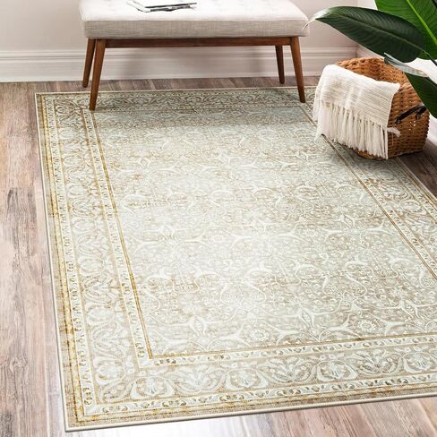 LIVEBOX Green 8x10 Area Rugs for Living Room, Christmas Washable Area Rug with Non Slip Backing, Non Shedding Large Boho Carpet for Bedroom Dining Room Office(8'x10') in Saudi Arabia