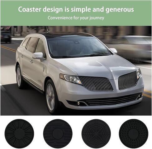 Augeny 4 Packs Car Cup Holder Coaster, 2.75'' Anti-Slip Silicone Auto Insert Cup Coaster, Waterproof Fixed Vehicle Cup Mats, Universal Car Interior Decor Accessories for Most Vehicles(Wine Red Sunset) in Kuwait