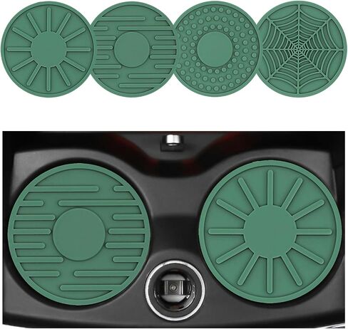 Augeny 4 Packs Car Cup Holder Coaster, 2.75'' Anti-Slip Silicone Auto Insert Cup Coaster, Waterproof Fixed Vehicle Cup Mats, Universal Car Interior Decor Accessories for Most Vehicles(Wine Red Sunset) in Kuwait