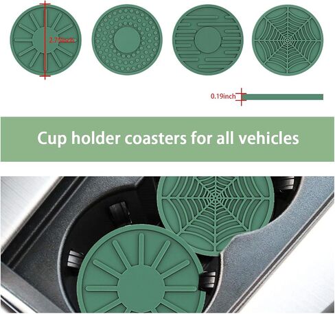 Augeny 4 Packs Car Cup Holder Coaster, 2.75'' Anti-Slip Silicone Auto Insert Cup Coaster, Waterproof Fixed Vehicle Cup Mats, Universal Car Interior Decor Accessories for Most Vehicles(Wine Red Sunset) in Kuwait