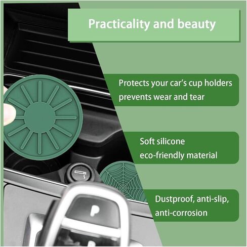 Augeny 4 Packs Car Cup Holder Coaster, 2.75'' Anti-Slip Silicone Auto Insert Cup Coaster, Waterproof Fixed Vehicle Cup Mats, Universal Car Interior Decor Accessories for Most Vehicles(Wine Red Sunset) in Kuwait