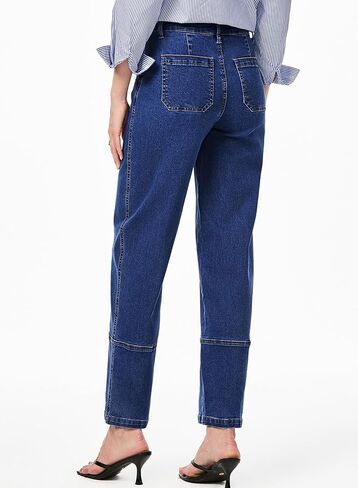 EVALESS Barrel Jeans for Women High Waisted Wide Leg Cropped Denim Pants Baggy Boyfriend Jean in Kuwait