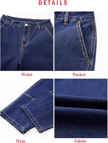 EVALESS Barrel Jeans for Women High Waisted Wide Leg Cropped Denim Pants Baggy Boyfriend Jean in Kuwait