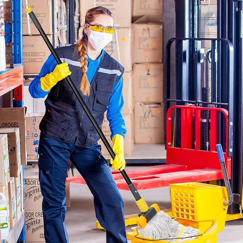 استبدال رؤوس الممسحة التجارية الثقيلة للممسحة المطاطية: 6 عبوات من رؤوس الممسحة الرطبة الصناعية لتنظيف الأرضيات - عبوات الممسحة الرطبة من المنتجات التجارية القطنية in Kuwait