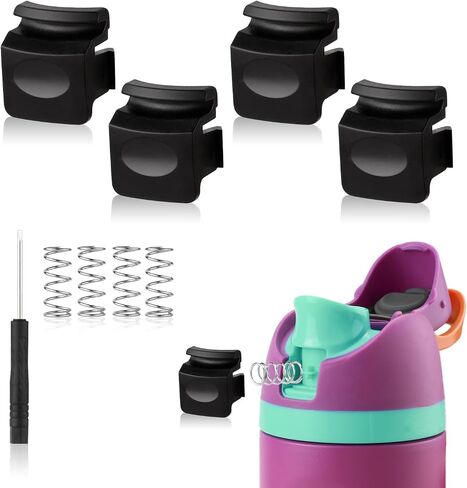 4pcs Replacement Button Compatible with Owala FreeSip 24oz 32oz, Water Bottle Lid Mouth Push Switch Top Cap Seal Stopper Replacement Parts for Owala 19/24/32/40oz Accessories, Dark Blue in Saudi Arabia