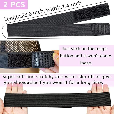 Elastic Bands For Wig Band For Edges 2 Pcs Lace Melting Band For Wigs Elastic Band For Lace Frontal Melt Adjustable Magic Buckle Edge Wrap To Lay Edges Keeping Wig Grip Wig Accessories in Kuwait