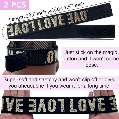 Elastic Bands For Wig Band For Edges 2 Pcs Lace Melting Band For Wigs Elastic Band For Lace Frontal Melt Adjustable Magic Buckle Edge Wrap To Lay Edges Keeping Wig Grip Wig Accessories in Kuwait
