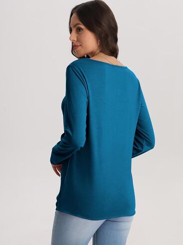 Bloggerlove Womens Long Sleeve T Shirts Button Down 2024 Fall Casual Basic Tee Business Blouses Tops Ladies Clothes in Saudi Arabia