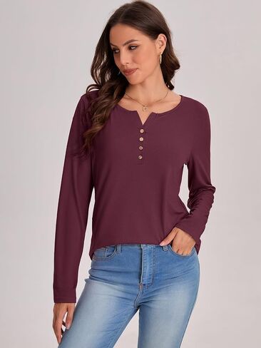 Bloggerlove Womens Long Sleeve T Shirts Button Down 2024 Fall Casual Basic Tee Business Blouses Tops Ladies Clothes in Saudi Arabia